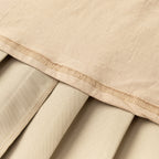 Everanne girls' pleated school uniform skirt with elastic waist, khaki color, organic lining, suitable for school wear.