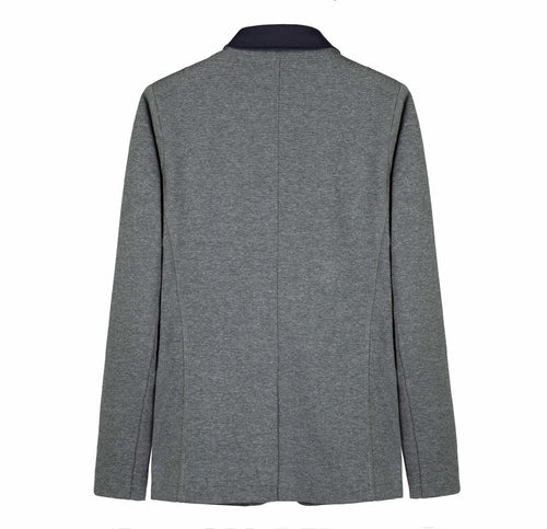Everanne Boys Fabric Blazer Flat Suit Collar Durable Stitching Rear Vent Smooth Lining Grey
