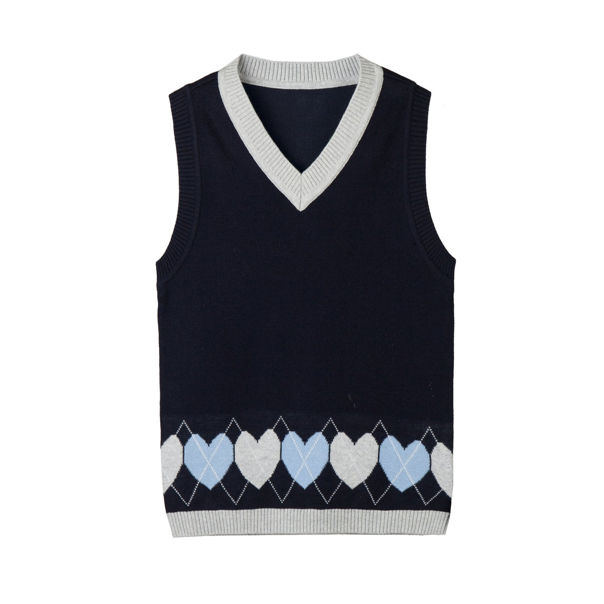 Everanne Toddler Girl Sweater Vest Heart Cute V-Neck Knit Sleeveless Soft Cotton School Outfit