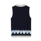 Everanne Toddler Girl Sweater Vest Heart Cute V-Neck Knit Sleeveless Soft Cotton School Outfit