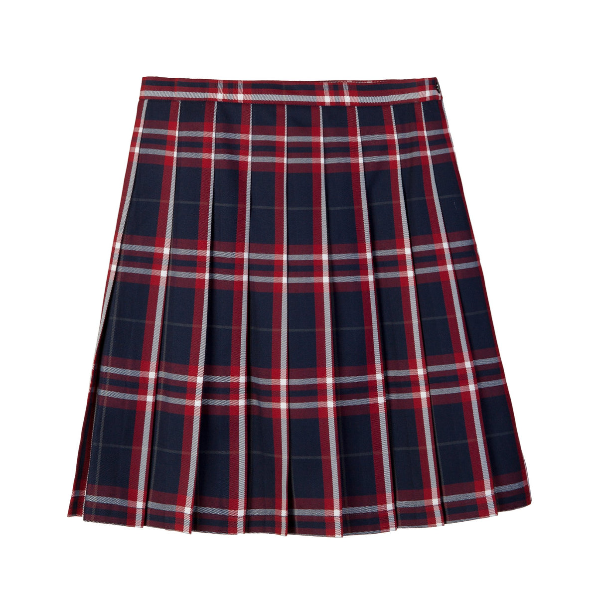 Everanne girls TR woven checkered pleated skirt with dual waist YKK zipper