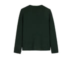Everanne Girls Cotton Bow Cardigan Sweater with Round Collar Waist Detail Green