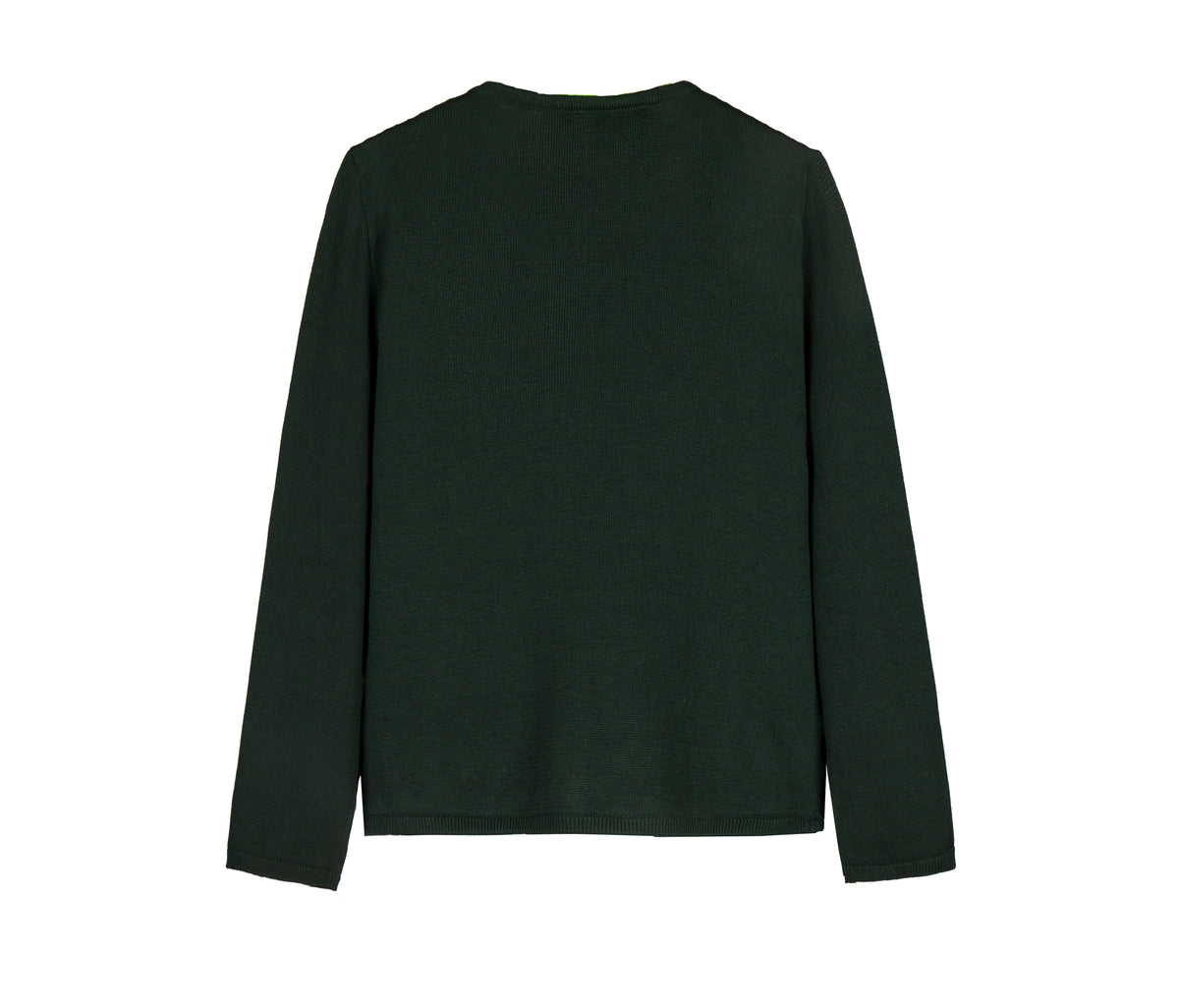 Everanne Girls Cotton Bow Cardigan Sweater with Round Collar Waist Detail Green