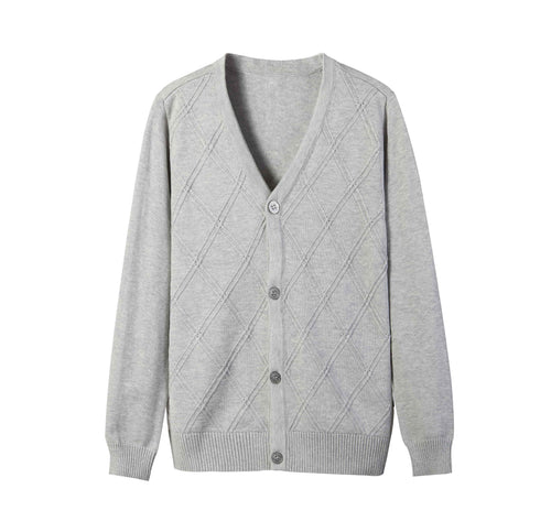 Everanne Red 100% Cotton Diamond Knit School Uniform Cardigan Sweater