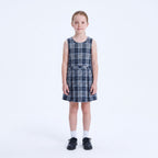 EVERANNE Girls' Plaid School Uniform Jumper Dress with Pleated Skirt Navy