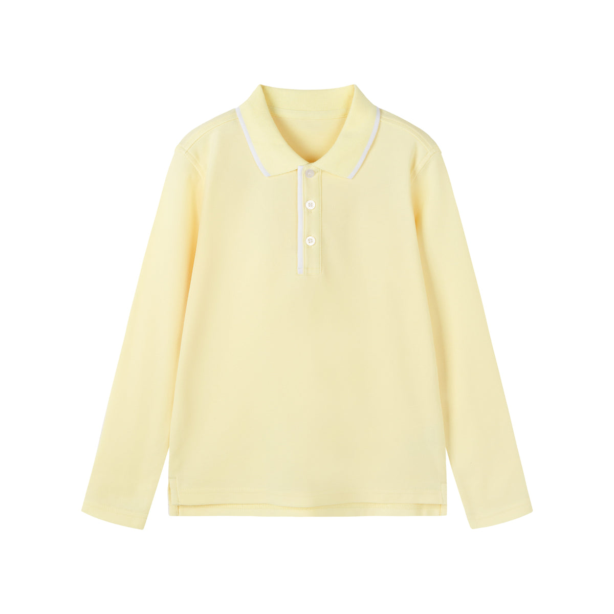 Everanne Unisex Long Sleeve Piqué T-Shirt Ribbed Collar Cotton Nylon Blend