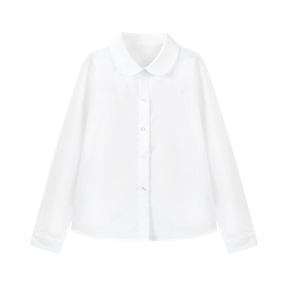 Everanne Girls Stretch Poplin Long Sleeve School Shirt Club Collar