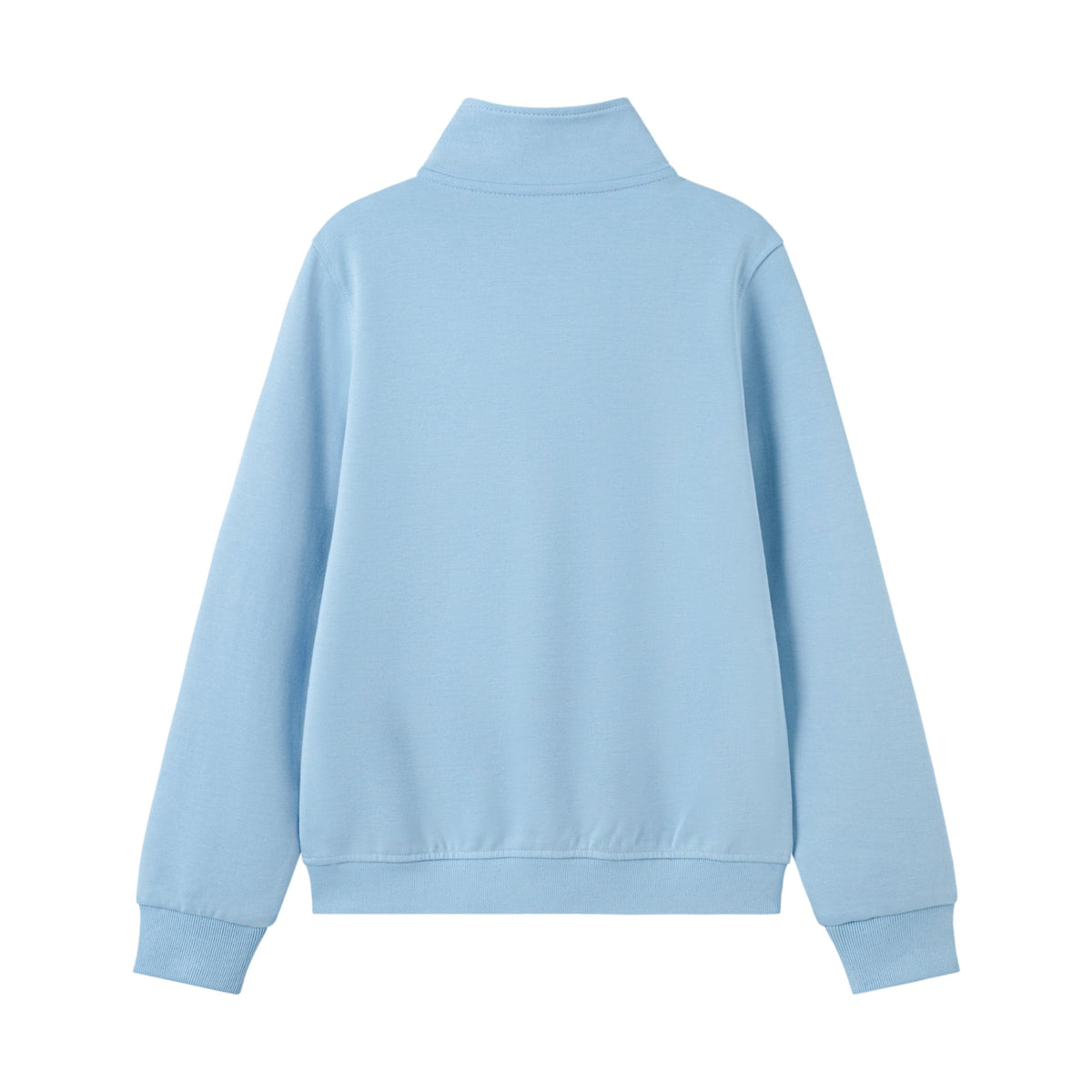 Everanne Unisex Youth Sports Zip-Up Jacket with Stand Collar Ribbing Blue