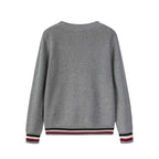 Front View of Everanne Youth Crewneck Fleece Sweatshirt MQ2X in Soft Red