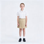 Everanne Girls Pleated School Uniform Skirt Elastic Waist Organic Lining Khaki
