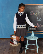 Everanne Toddler Girl Sweater Vest Heart Cute V-Neck Knit Sleeveless Soft Cotton School Outfit