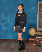 Everanne Girls Roma Fabric Formal Coat with Contrast Collar Durable Stitching Rear Vent Smooth Lining