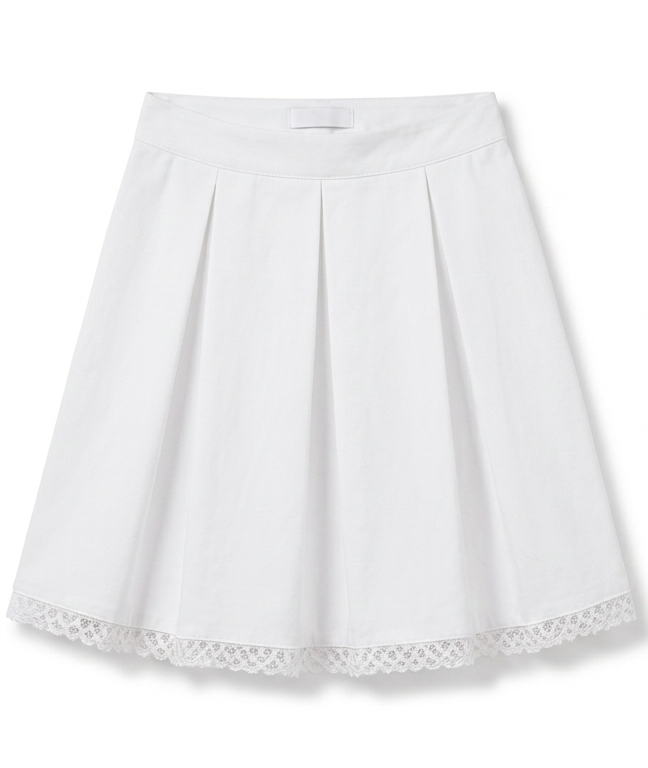 Ivory Pleated Academy Skirt