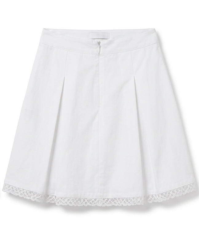 Ivory Pleated Academy Skirt